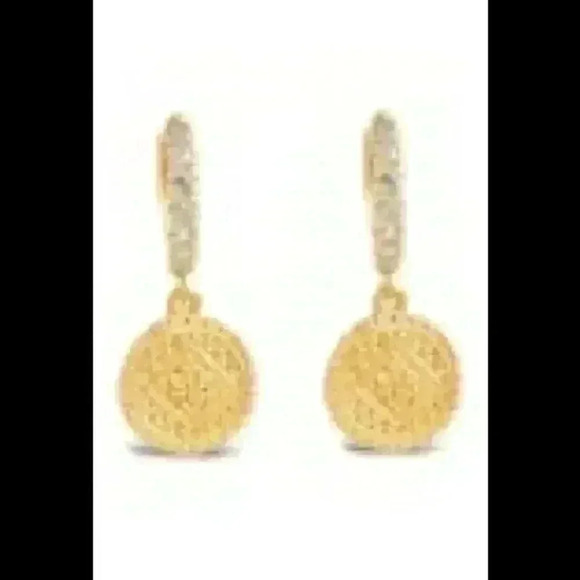 Sterling Forever Jewelry - Sterling Forever new 14k gold SS CZ disk h…